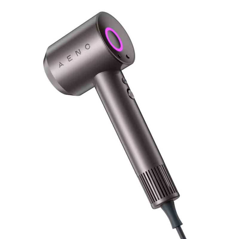 Сешоар AENO HD1 AHD0001, 1500W, Безчетков мотор, 3 скорости, 3 нива, Йонизация, Сив/Черен