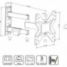 Стойка за телевизор X-TREMER 1442TS-ECO, За стена, Чупещо се рамо, Наклон, До 25 кг, 26" до 42", VESA 200x200, Черен