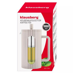 Френска преса за кафе/чай Klausberg KB 7754, 1 л, Ненагряващ се корпус, Стъкло, Бежов