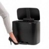 Кош за боклук Brabantia Bo Pedal 1000224, 3x11 л, Плавно затваряне, Противоплъзгаща основа, Черен мат