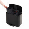 Кош за боклук Brabantia Bo Pedal 1000224, 3x11 л, Плавно затваряне, Противоплъзгаща основа, Черен мат