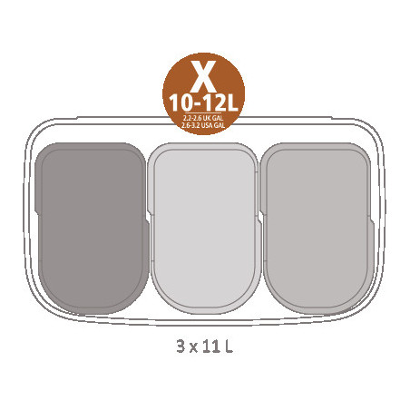 Кош за боклук Brabantia Bo Pedal 1000224, 3x11 л, Плавно затваряне, Противоплъзгаща основа, Черен мат
