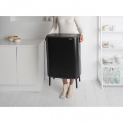 Кош за боклук Brabantia Bo Touch Hi 1001260, 60 л, Повдигнат, Плавно и безшумно отваряне, Черен мат