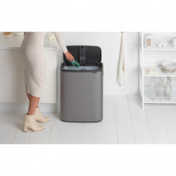 Кош за боклук Brabantia Bo Touch 1001276, 60 л, Плавно и безшумно отваряне, Голям отвор, Бронз