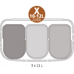 Кош за боклук Brabantia Bo Touch 1003216, 3x11 л, Плавно и безшумно отваряне, Голям отвор, Златен металик