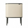 Кош за боклук Brabantia Bo Touch 1005550, 3x11 л, Плавно и безшумно отваряне, Голям отвор, Бежов