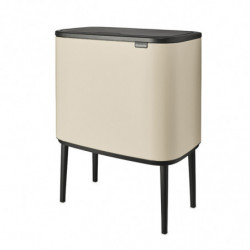 Кош за боклук Brabantia Bo Touch 1005550, 3x11 л, Плавно и безшумно отваряне, Голям отвор, Бежов