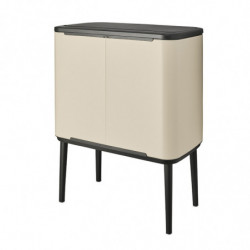 Кош за боклук Brabantia Bo Touch 1005550, 3x11 л, Плавно и безшумно отваряне, Голям отвор, Бежов