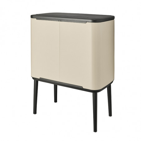 Кош за боклук Brabantia Bo Touch 1005550, 3x11 л, Плавно и безшумно отваряне, Голям отвор, Бежов