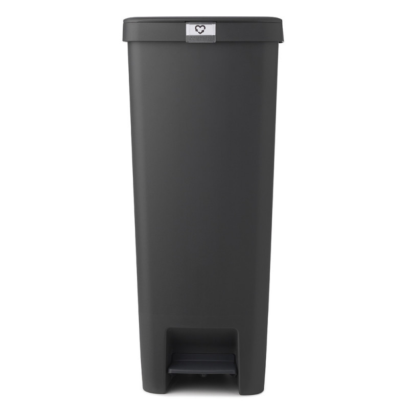 Кош за боклук с педал Brabantia StepUp 1005557, 40 л, Екологични материали, Голям отвор, Тъмносив