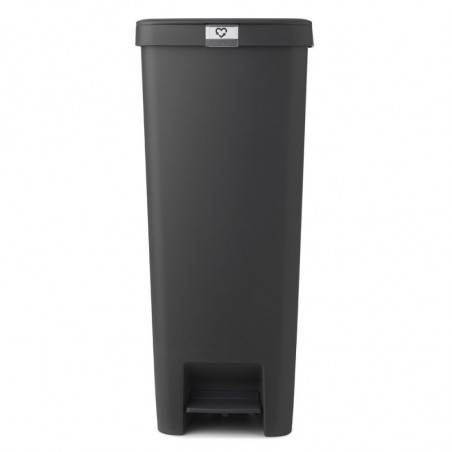 Кош за боклук с педал Brabantia StepUp 1005557, 40 л, Екологични материали, Голям отвор, Тъмносив