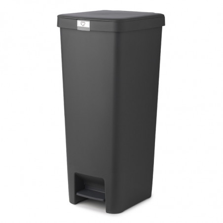 Кош за боклук с педал Brabantia StepUp 1005557, 40 л, Екологични материали, Голям отвор, Тъмносив