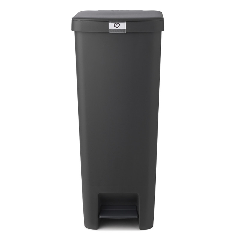 Кош за боклук с педал Brabantia StepUp 1005557, 40 л, Екологични материали, Голям отвор, Тъмносив