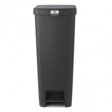 Кош за боклук с педал Brabantia StepUp 1005557, 40 л, Екологични материали, Голям отвор, Тъмносив