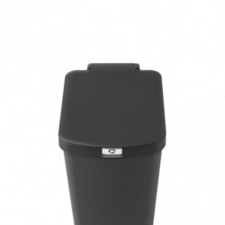 Кош за боклук с педал Brabantia StepUp 1005557, 40 л, Екологични материали, Голям отвор, Тъмносив