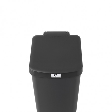 Кош за боклук с педал Brabantia StepUp 1005557, 40 л, Екологични материали, Голям отвор, Тъмносив