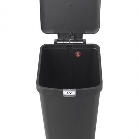 Кош за боклук с педал Brabantia StepUp 1005557, 40 л, Екологични материали, Голям отвор, Тъмносив
