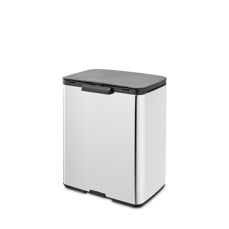 Кош за боклук Brabantia Bo Small 1006636, 12 л, Безшумно и плавно отваряне, Противоплъзгаща основа, Инокс