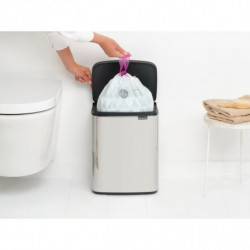 Кош за боклук Brabantia Bo Small 1006636, 12 л, Безшумно и плавно отваряне, Противоплъзгаща основа, Инокс