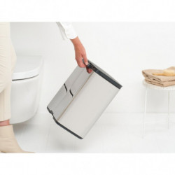 Кош за боклук Brabantia Bo Small 1006636, 12 л, Безшумно и плавно отваряне, Противоплъзгаща основа, Инокс