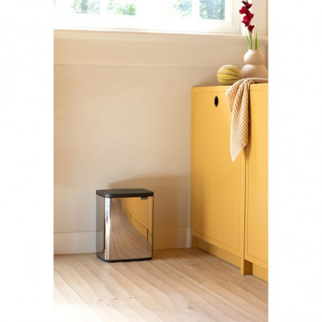 Кош за боклук Brabantia Bo Small 1006636, 12 л, Безшумно и плавно отваряне, Противоплъзгаща основа, Инокс