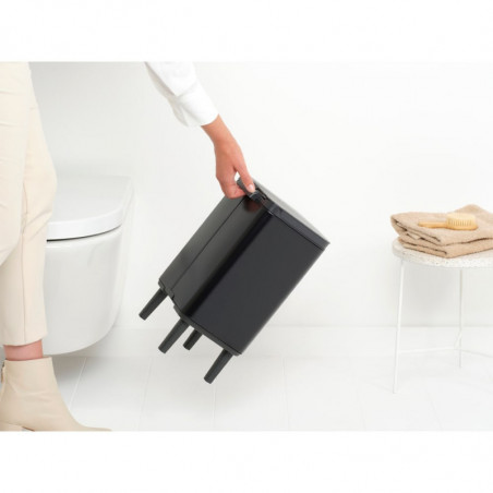 Кош за боклук Brabantia Bo Small Hi 1006645, 7 л, Повдигнат, Плавно и безшумно отваряне, Противоплъзгаща основа, Черен