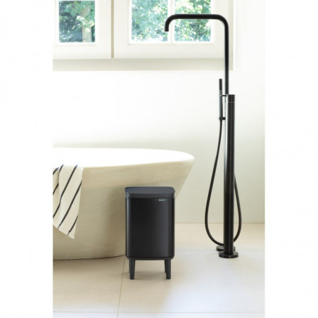 Кош за боклук Brabantia Bo Small Hi 1006645, 7 л, Повдигнат, Плавно и безшумно отваряне, Противоплъзгаща основа, Черен