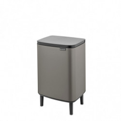 Кош за боклук Brabantia Bo Small Hi 1006648, 12 л, Плавно и безшумно отваряне, Противоплъзгаща основа, Сив