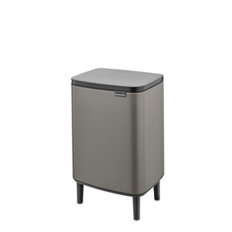 Кош за боклук Brabantia Bo Small Hi 1006648, 12 л, Плавно и безшумно отваряне, Противоплъзгаща основа, Сив