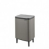 Кош за боклук Brabantia Bo Small Hi 1006648, 12 л, Плавно и безшумно отваряне, Противоплъзгаща основа, Сив