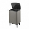 Кош за боклук Brabantia Bo Small Hi 1006648, 12 л, Плавно и безшумно отваряне, Противоплъзгаща основа, Сив