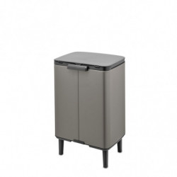 Кош за боклук Brabantia Bo Small Hi 1006648, 12 л, Плавно и безшумно отваряне, Противоплъзгаща основа, Сив