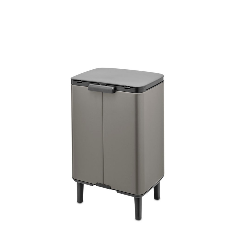 Кош за боклук Brabantia Bo Small Hi 1006648, 12 л, Плавно и безшумно отваряне, Противоплъзгаща основа, Сив