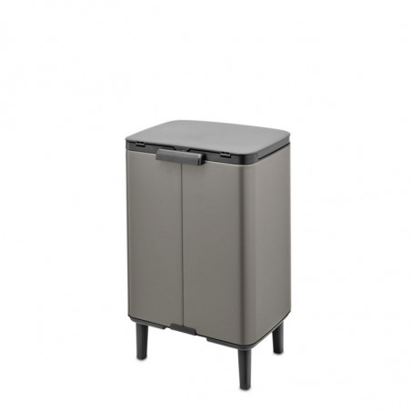 Кош за боклук Brabantia Bo Small Hi 1006648, 12 л, Плавно и безшумно отваряне, Противоплъзгаща основа, Сив