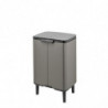 Кош за боклук Brabantia Bo Small Hi 1006648, 12 л, Плавно и безшумно отваряне, Противоплъзгаща основа, Сив