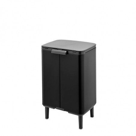 Кош за боклук Brabantia Bo Small Hi 1006649, 12 л, Плавно и безшумно отваряне, Противоплъзгаща основа, Черен