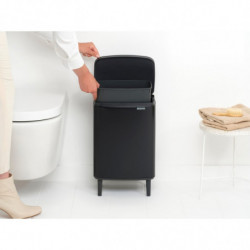Кош за боклук Brabantia Bo Small Hi 1006649, 12 л, Плавно и безшумно отваряне, Противоплъзгаща основа, Черен
