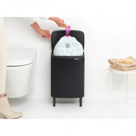 Кош за боклук Brabantia Bo Small Hi 1006649, 12 л, Плавно и безшумно отваряне, Противоплъзгаща основа, Черен