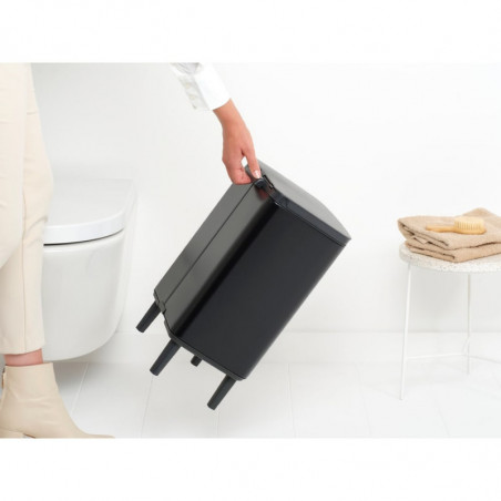 Кош за боклук Brabantia Bo Small Hi 1006649, 12 л, Плавно и безшумно отваряне, Противоплъзгаща основа, Черен