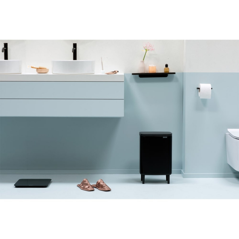 Кош за боклук Brabantia Bo Small Hi 1006649, 12 л, Плавно и безшумно отваряне, Противоплъзгаща основа, Черен