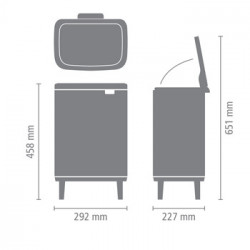 Кош за боклук Brabantia Bo Small Hi 1006649, 12 л, Плавно и безшумно отваряне, Противоплъзгаща основа, Черен