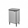Кош за боклук Brabantia Bo Small Hi 1006650, 12 л, Плавно и безшумно отваряне, Противоплъзгаща основа, Устойчив на пръстови отпечатъци, Инокс