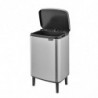 Кош за боклук Brabantia Bo Small Hi 1006650, 12 л, Плавно и безшумно отваряне, Противоплъзгаща основа, Устойчив на пръстови отпечатъци, Инокс