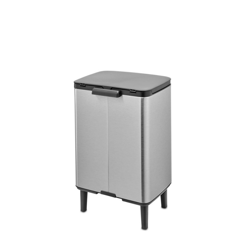 Кош за боклук Brabantia Bo Small Hi 1006650, 12 л, Плавно и безшумно отваряне, Противоплъзгаща основа, Устойчив на пръстови отпечатъци, Инокс