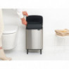 Кош за боклук Brabantia Bo Small Hi 1006650, 12 л, Плавно и безшумно отваряне, Противоплъзгаща основа, Устойчив на пръстови отпечатъци, Инокс