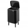 Кош за боклук Brabantia Bo Small Hi 1006645, 7 л, Повдигнат, Плавно и безшумно отваряне, Противоплъзгаща основа, Черен