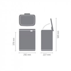 Кош за боклук Brabantia Bo Small 1006622, 4 л, Плавно и безшумно отваряне, Противоплъзгаща основа, Черен