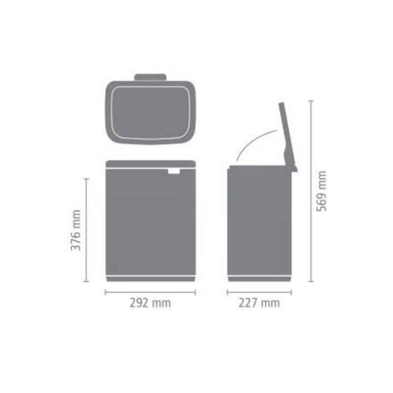 Кош за боклук Brabantia Bo Small 1006622, 4 л, Плавно и безшумно отваряне, Противоплъзгаща основа, Черен