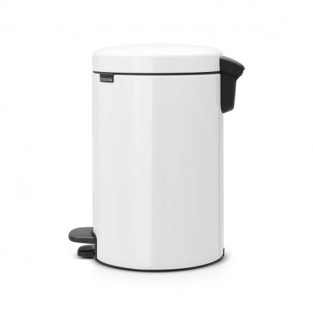 Кош за боклук с педал Brabantia NewIcon 649032, 12 л, Плавно затваряне, Противоплъзгаща основа, Метална вътрешна кофа, Бял