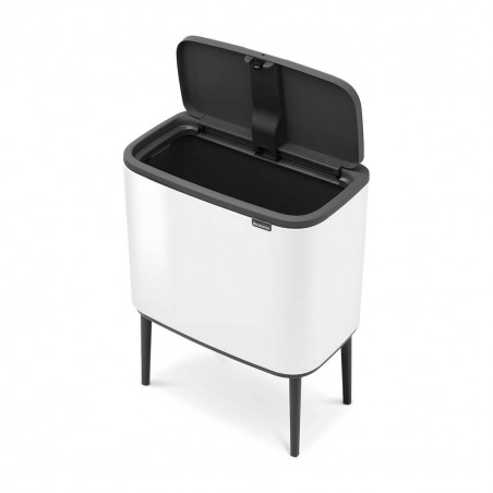 Кош за боклук Brabantia Bo Touch 651102, 36 л, Плавно и безшумно отваряне, Голям отвор, Бял